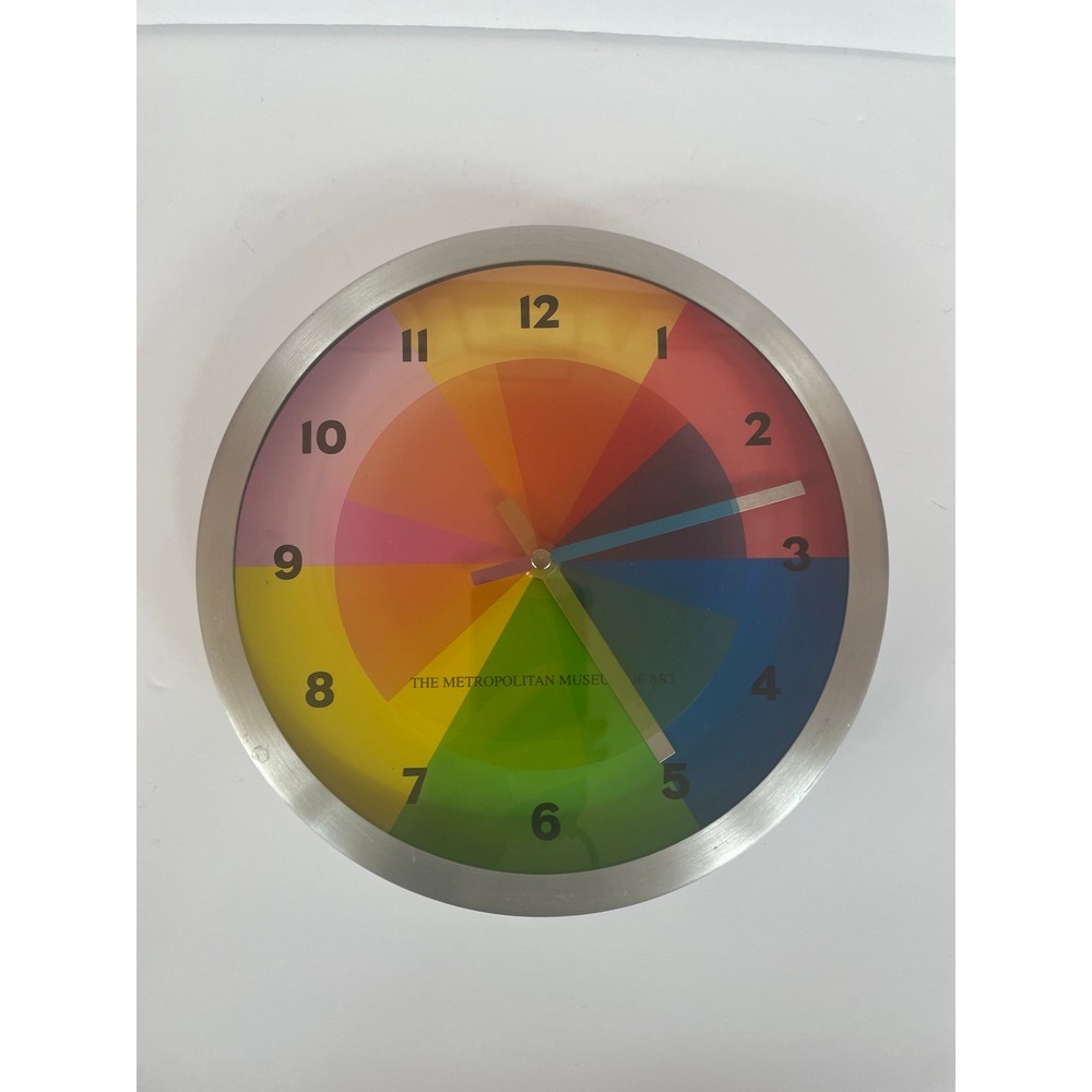 MET The Metropolitan Museum of Art Rainbow Color Wheel Wall Clock Silver